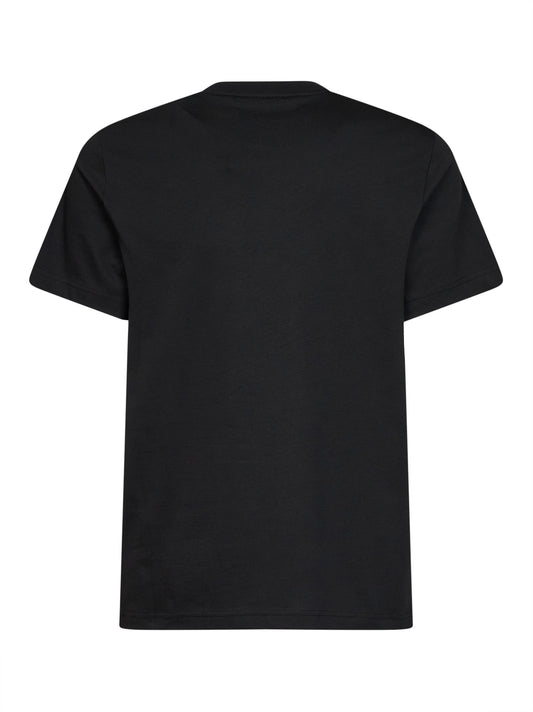 Black cotton jersey T-shirt with logo