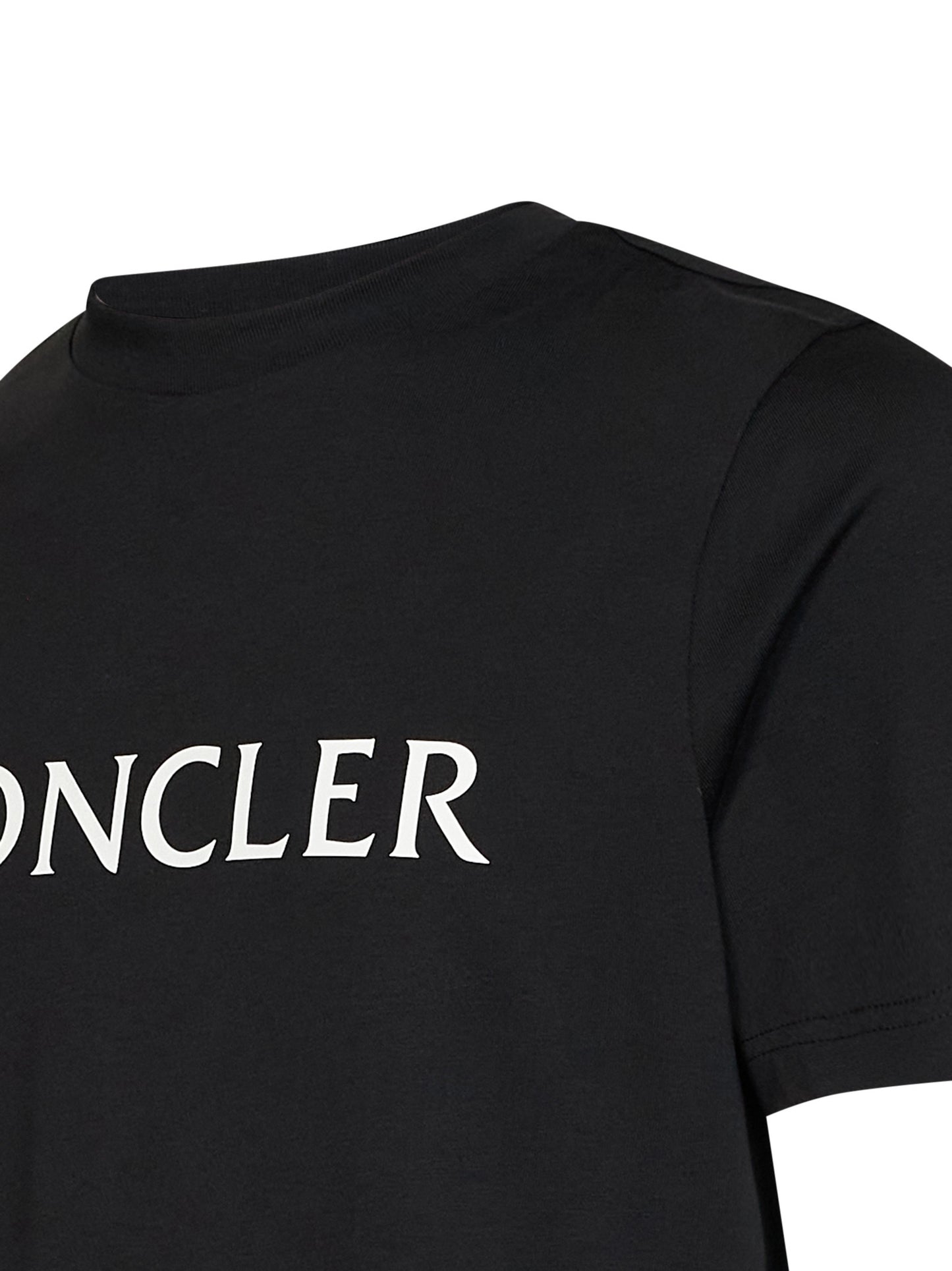 Black cotton jersey T-shirt with logo