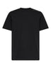 Black cotton jersey crewneck T-shirt with logo
