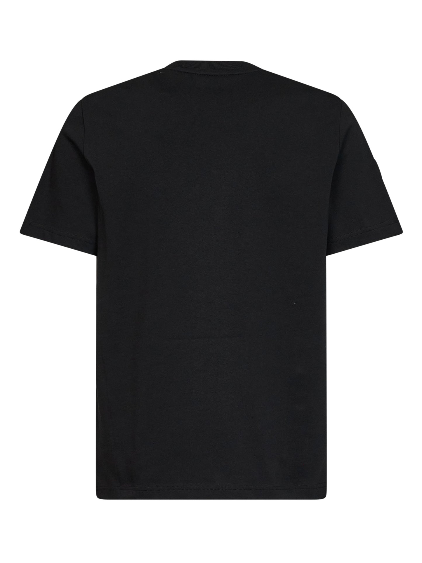 Black cotton jersey crewneck T-shirt with logo
