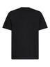 Black cotton jersey crewneck T-shirt with logo