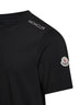 Black cotton jersey crewneck T-shirt with logo