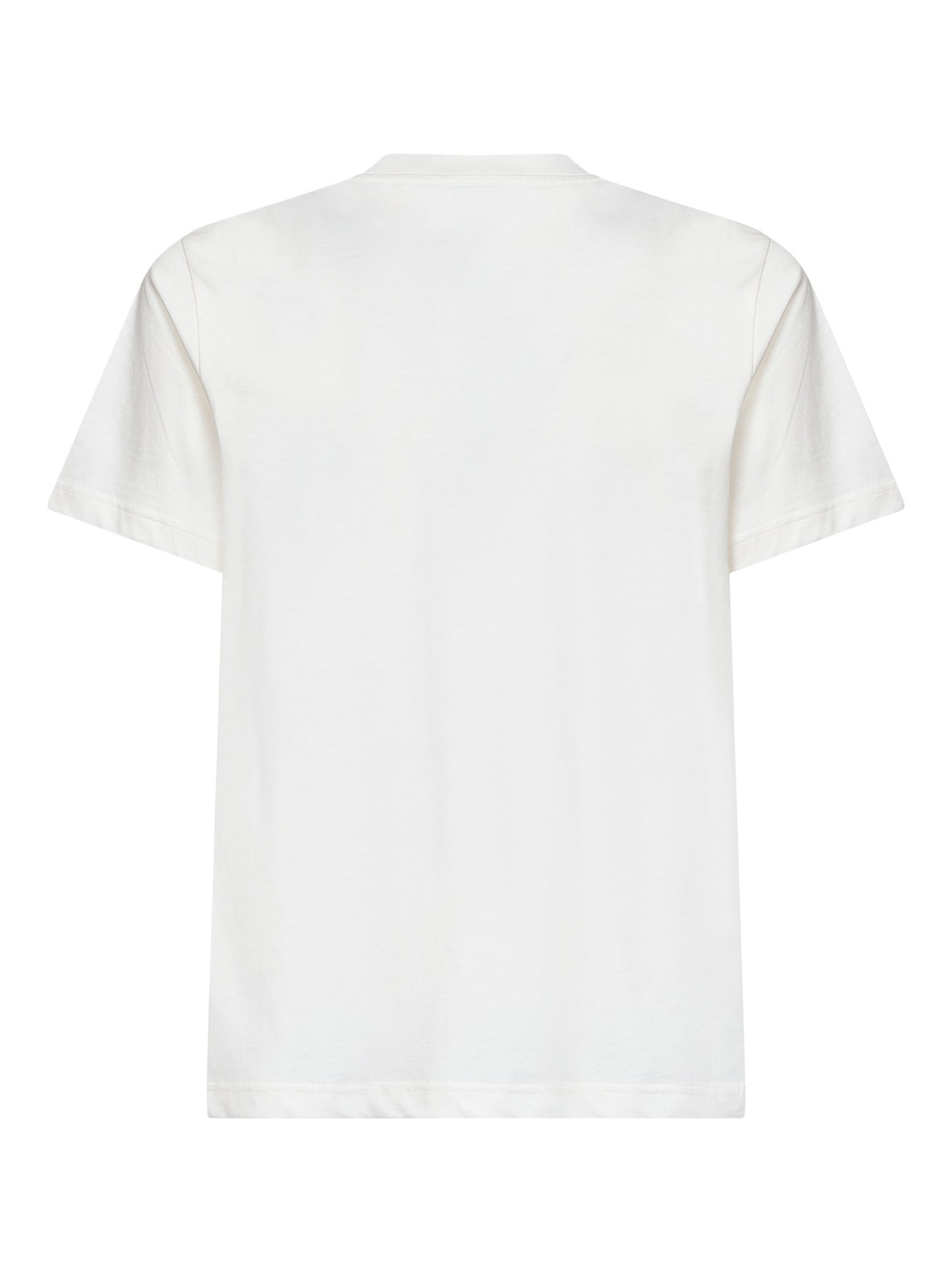T-shirt logata in jersey di cotone naturale