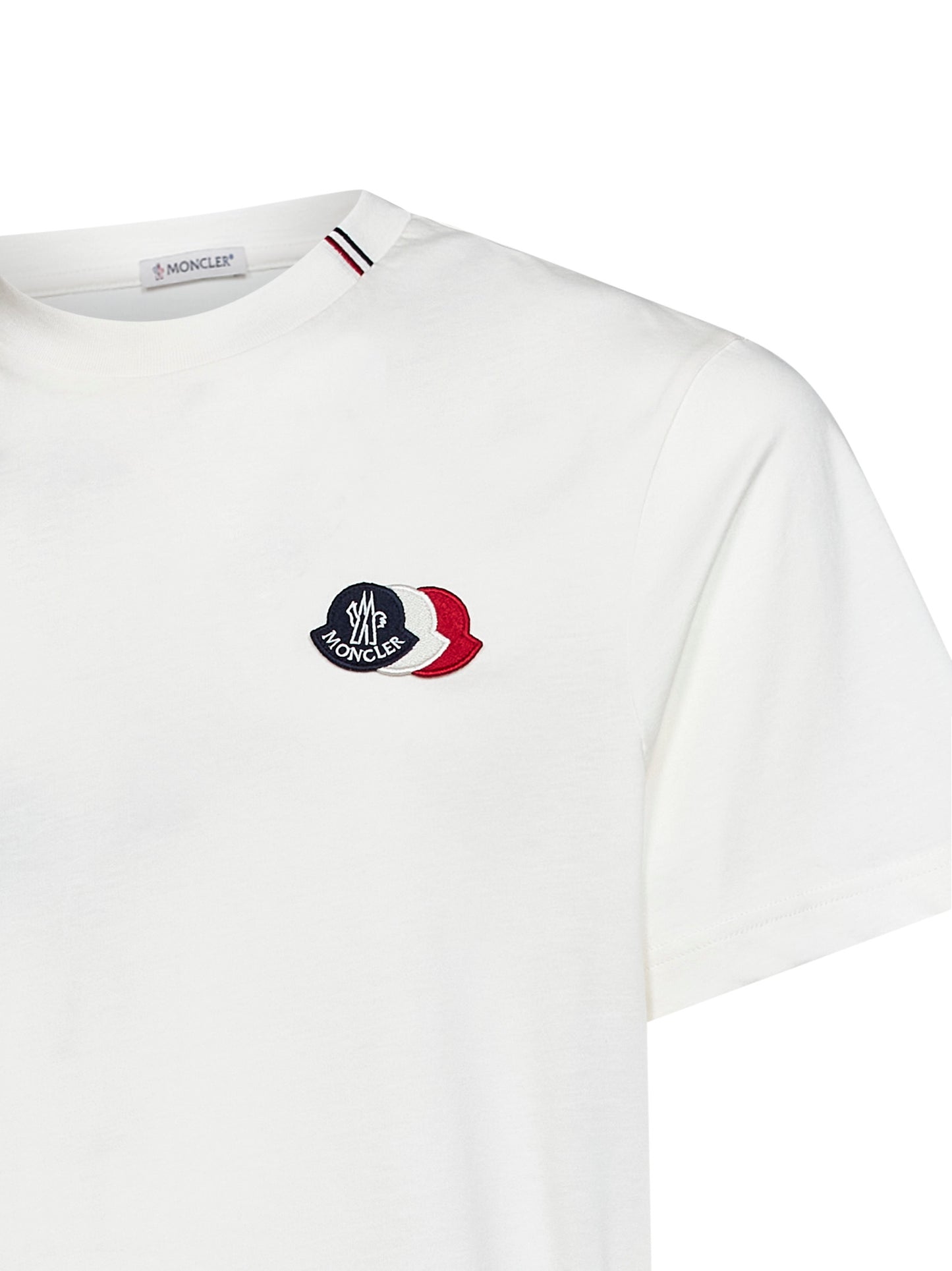 T-shirt logata in jersey di cotone naturale