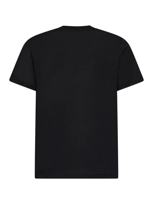 T-shirt logata in jersey di cotone nero