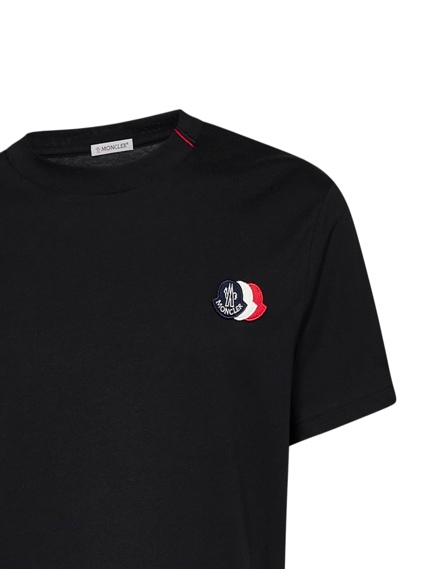 Black cotton jersey logo T-shirt