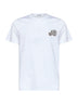White cotton jersey T-shirt with double logo patch