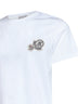 White cotton jersey T-shirt with double logo patch