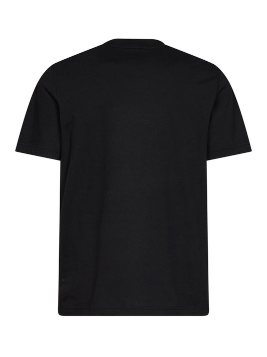 Black cotton jersey T-shirt with logo