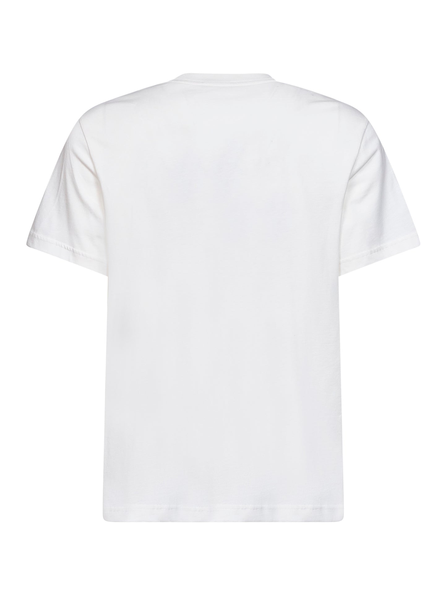 T-shirt logata in jersey di cotone bianco