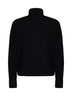 Black wool and cashmere blend zip-up padded cardigan