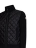 Black wool and cashmere blend zip-up padded cardigan