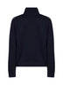 Navy blue wool blend zip-up padded cardigan