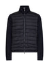 Cardigan imbottito con zip in misto lana nero