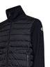 Cardigan imbottito con zip in misto lana nero