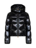 Black Niveole short hooded down jacket