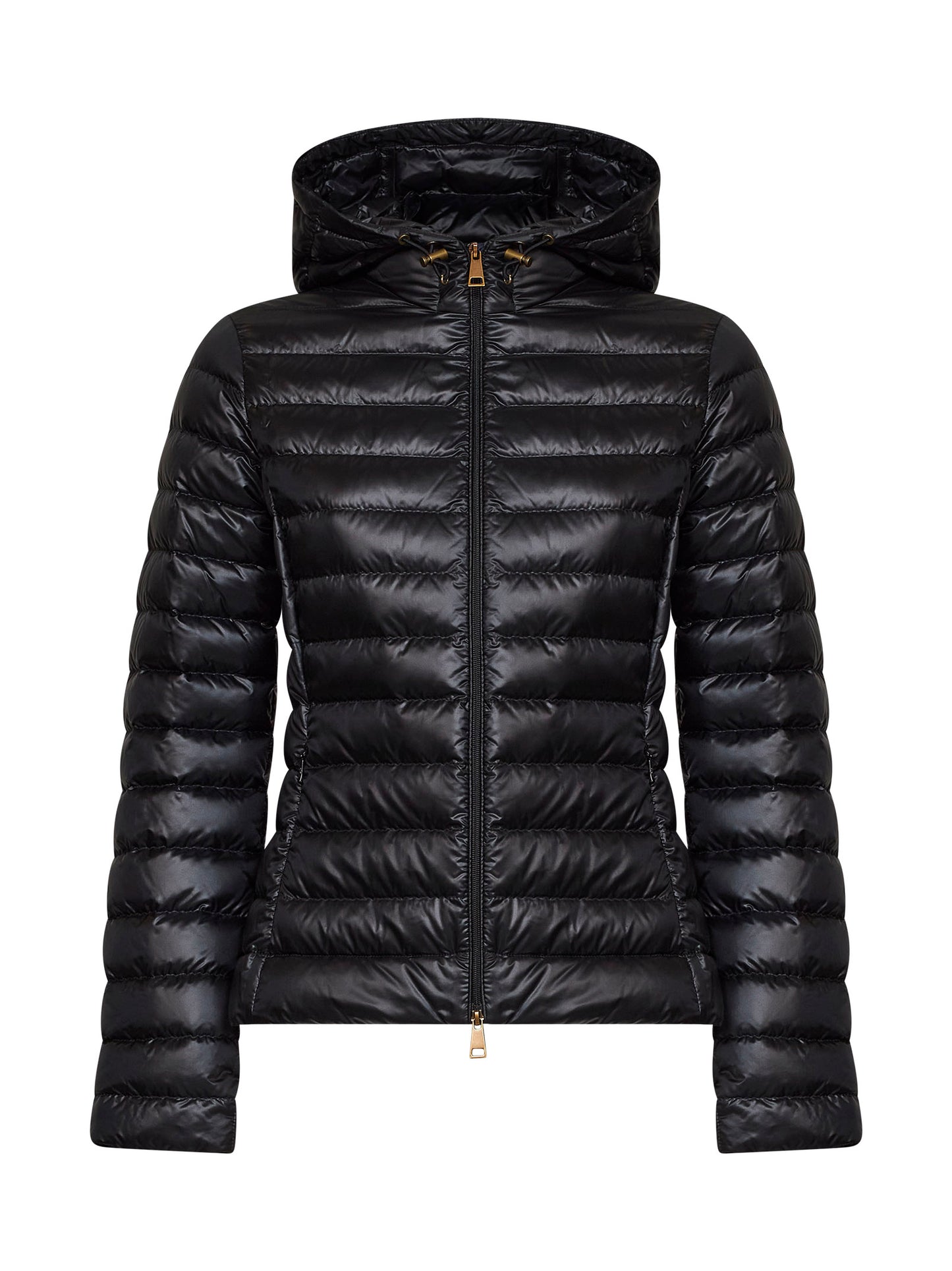 Piumino corto ripiegabile con cappuccio Igelhood nero