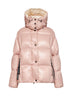 Pink Parana short hooded down jacket