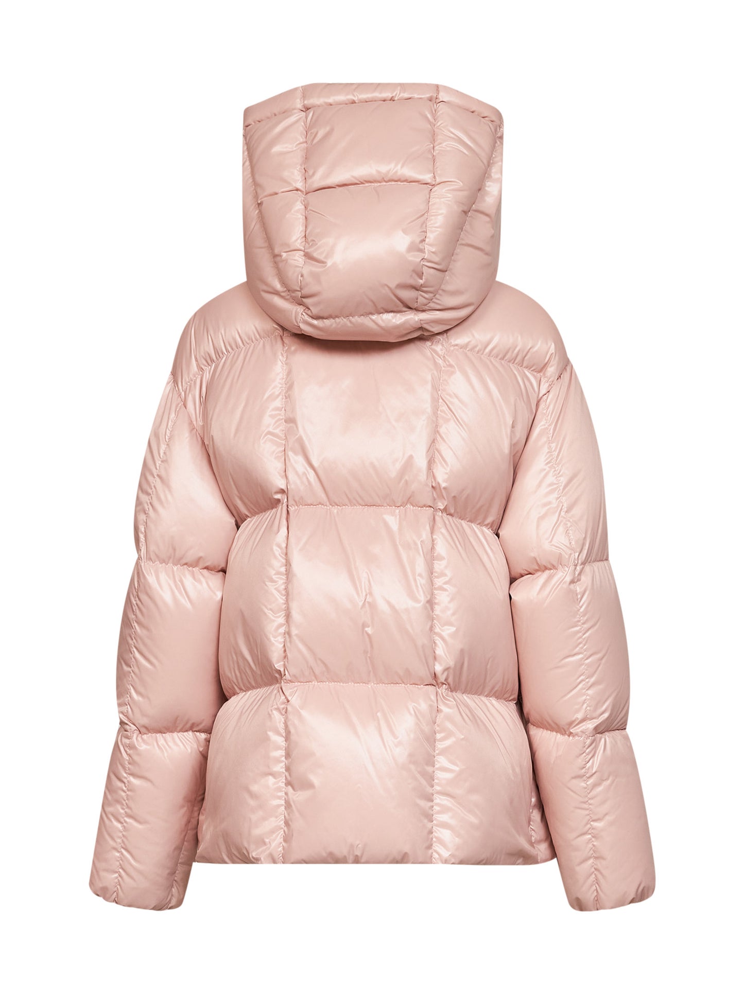 Pink Parana short hooded down jacket
