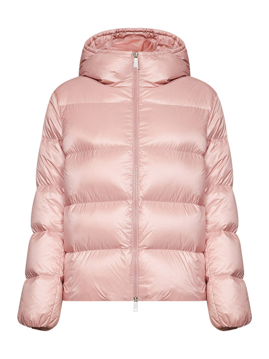 Pink Feligule short hooded down jacket