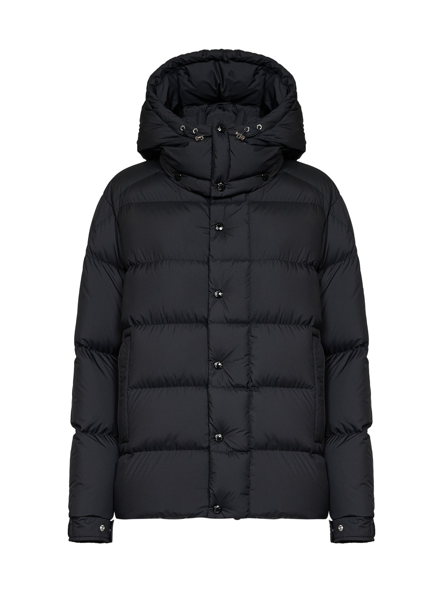 Black Moncler Maya 70 short hooded down jacket