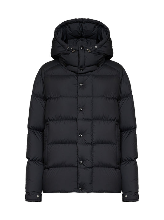 Black Moncler Maya 70 short hooded down jacket