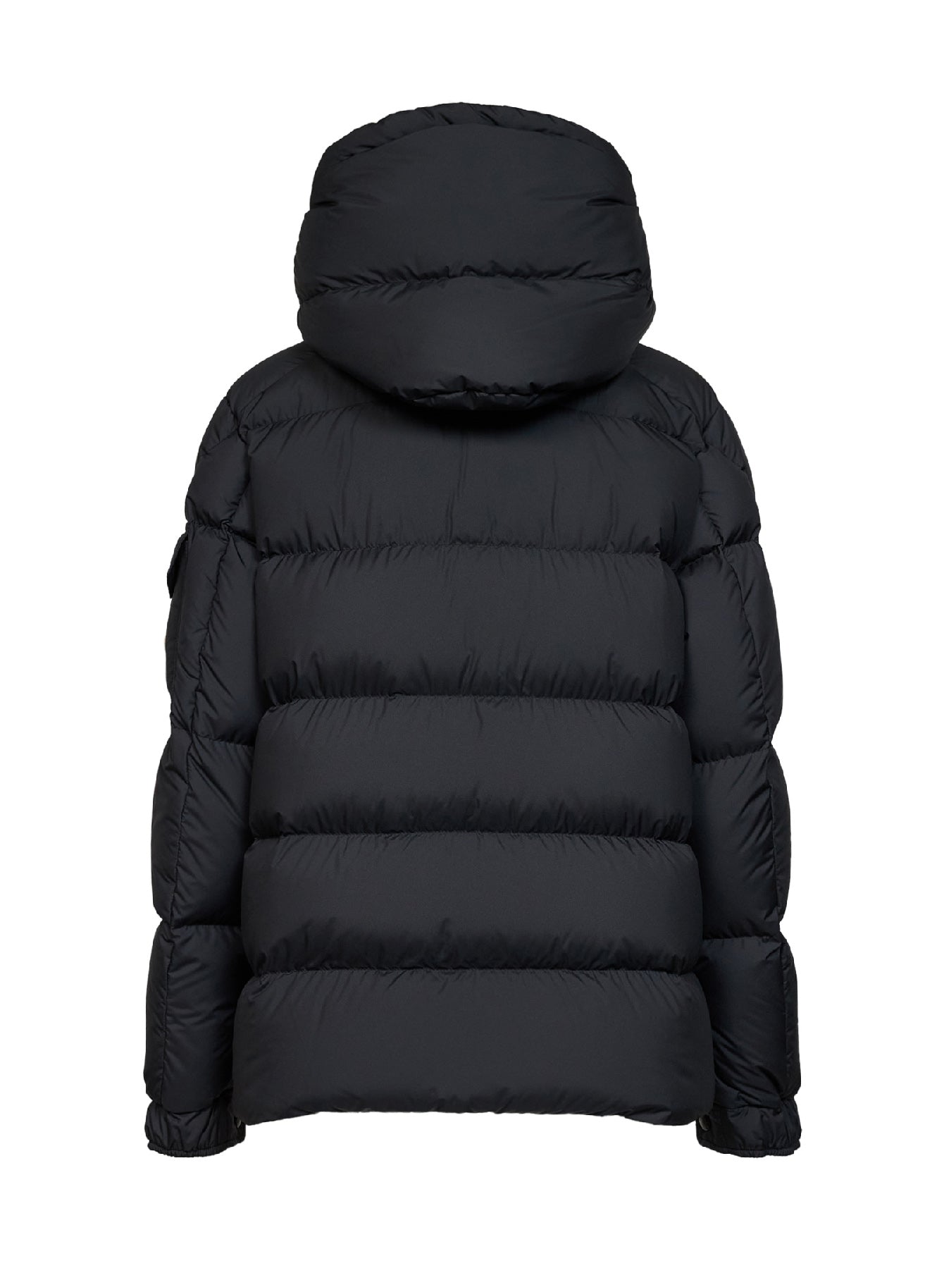 Black Moncler Maya 70 short hooded down jacket