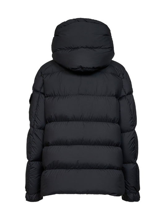 Black Moncler Maya 70 short hooded down jacket