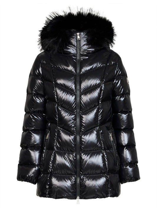Black Fulmar short hooded down jacket