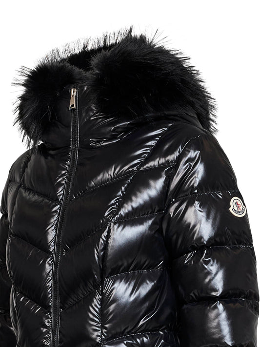 Black Fulmar short hooded down jacket