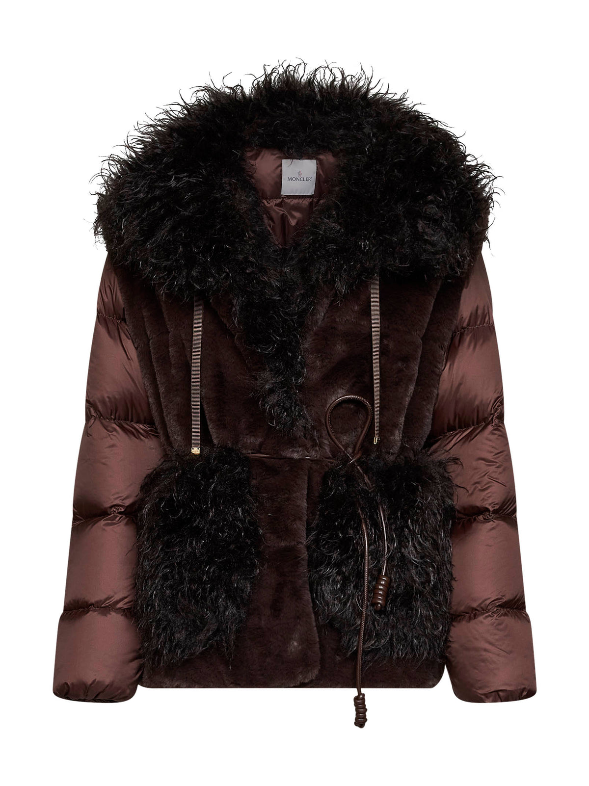 Brown Immersif 2-in-1 short puffer jacket