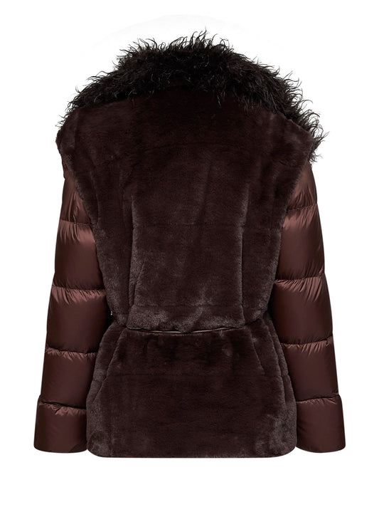 Brown Immersif 2-in-1 short puffer jacket