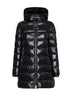 Black Courcelles midi hooded down jacket
