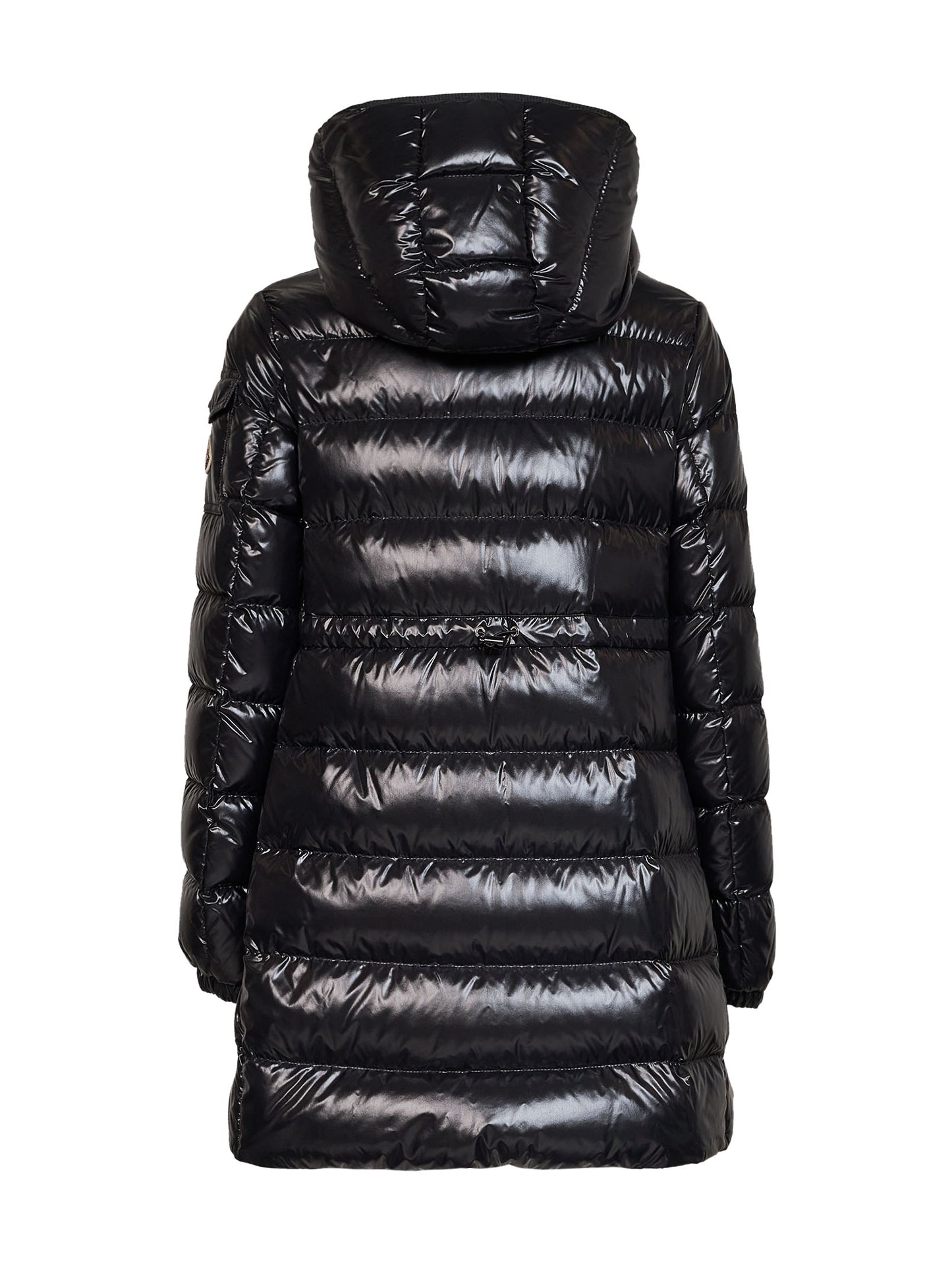 Black Courcelles midi hooded down jacket