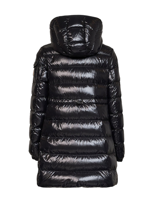 Black Courcelles midi hooded down jacket