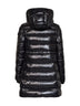 Black Courcelles midi hooded down jacket