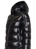 Black Courcelles midi hooded down jacket