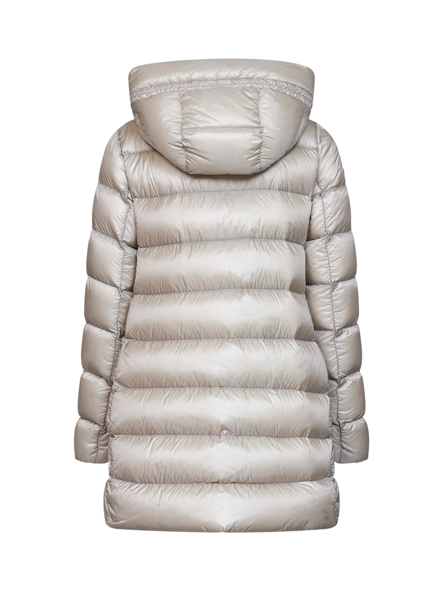 Piumino midi con cappuccio Suyenne beige chiaro