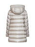 Piumino midi con cappuccio Suyenne beige chiaro