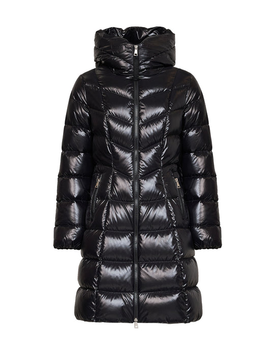 Black Marusse midi hooded down jacket