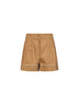 Beige cotton blend tailored shorts