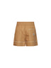 Beige cotton blend tailored shorts