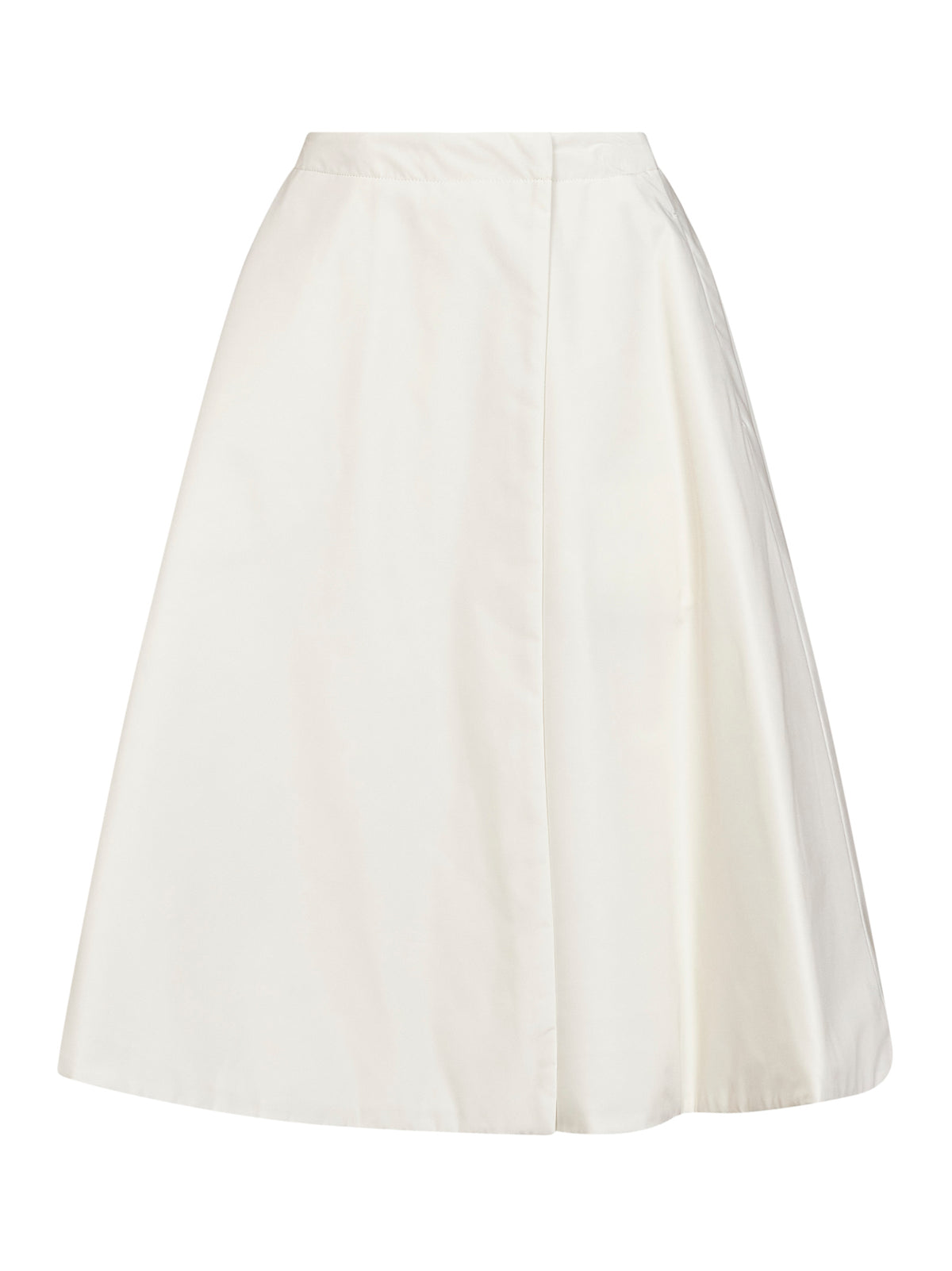 Natural nylon flared midi wrap skirt
