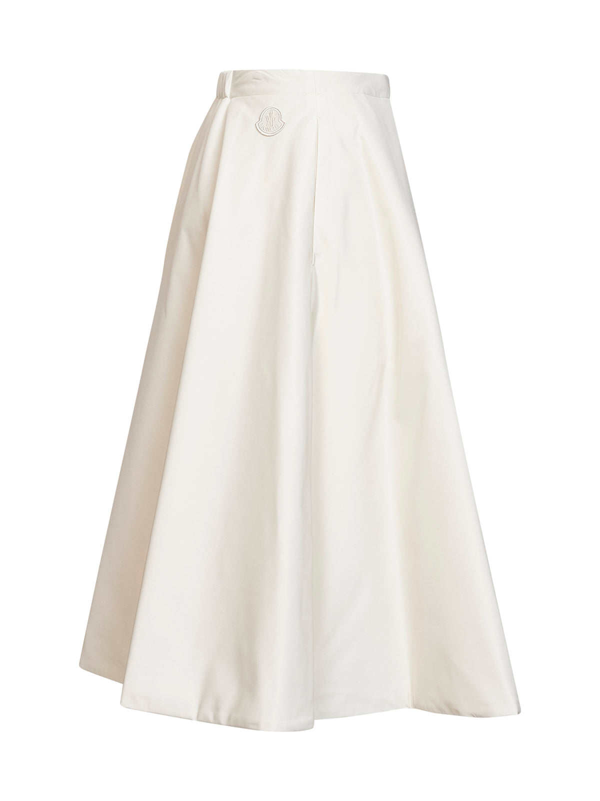 Natural nylon flared midi wrap skirt