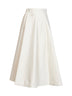 Natural nylon flared midi wrap skirt
