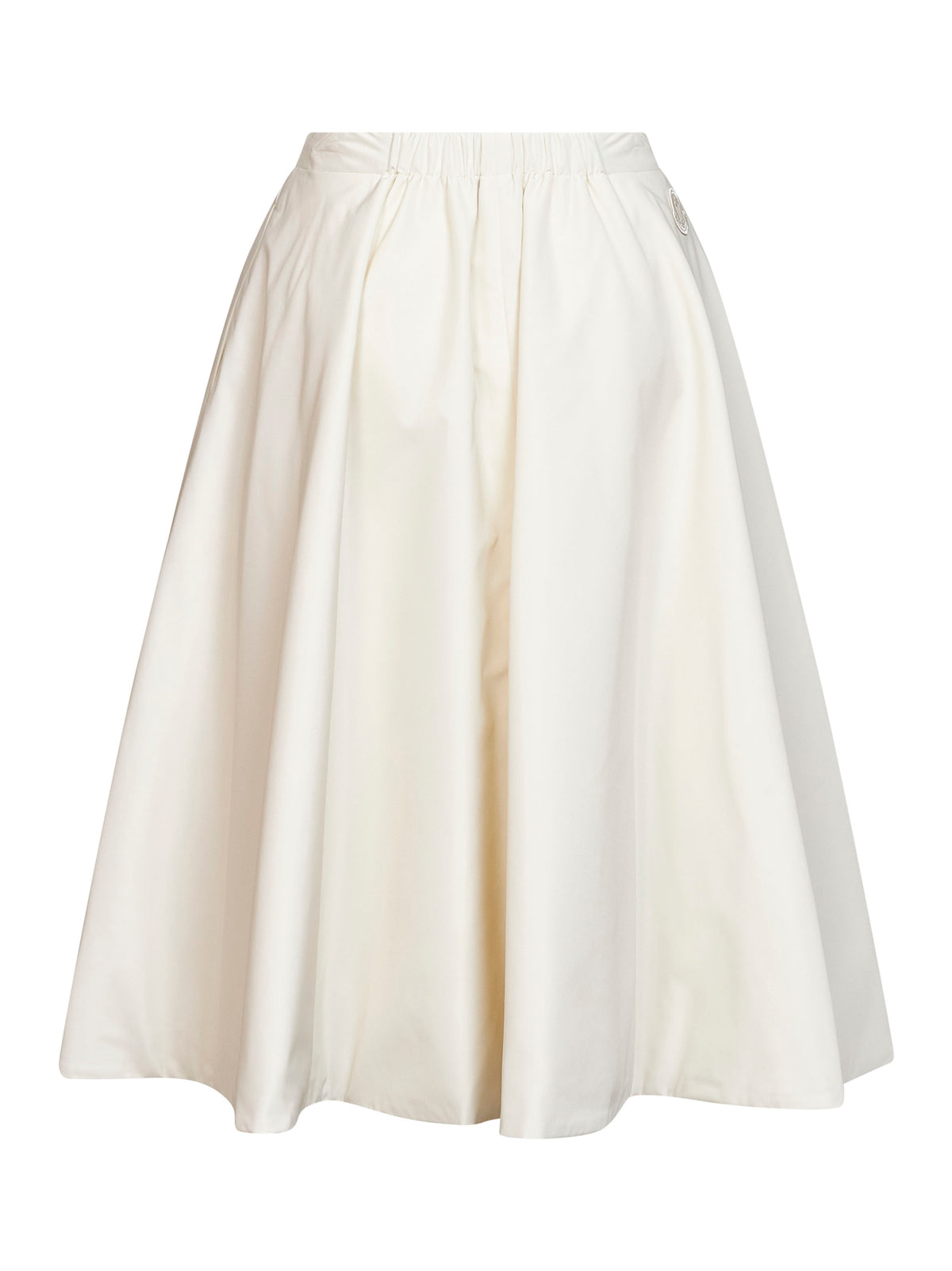 Natural nylon flared midi wrap skirt