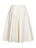 Natural nylon flared midi wrap skirt