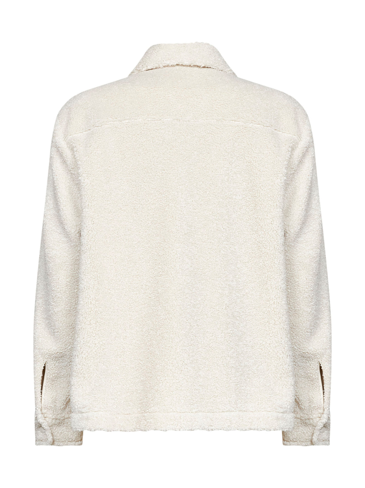 Overshirt in bouclé di lana naturale<BR/>