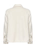 Overshirt in bouclé di lana naturale<BR/>