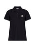Black cotton piqué polo shirt
